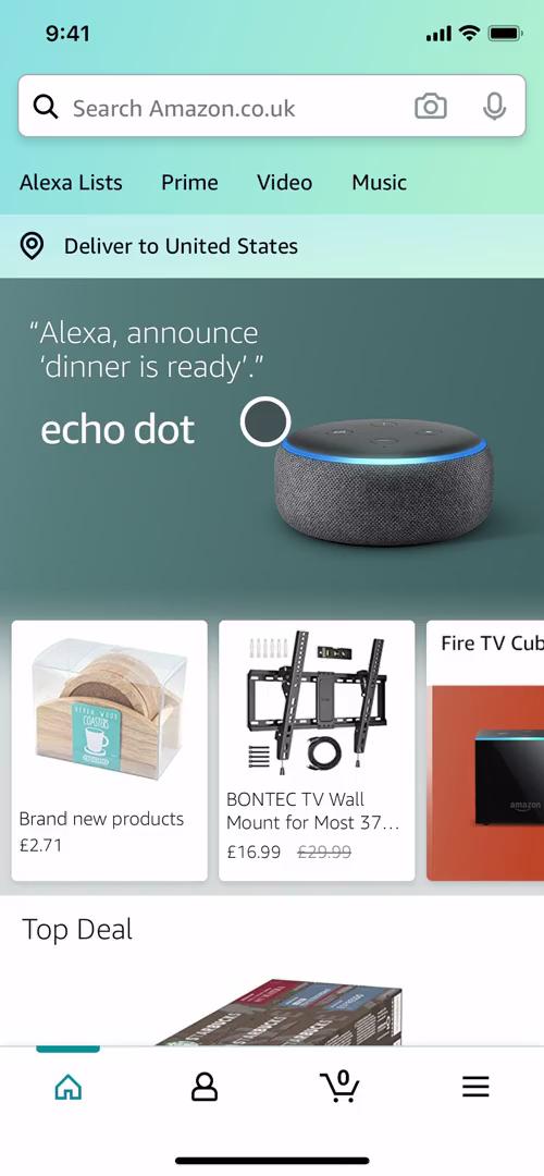 Amazon home screenshot