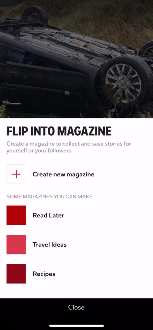 Flipboard save article screenshot