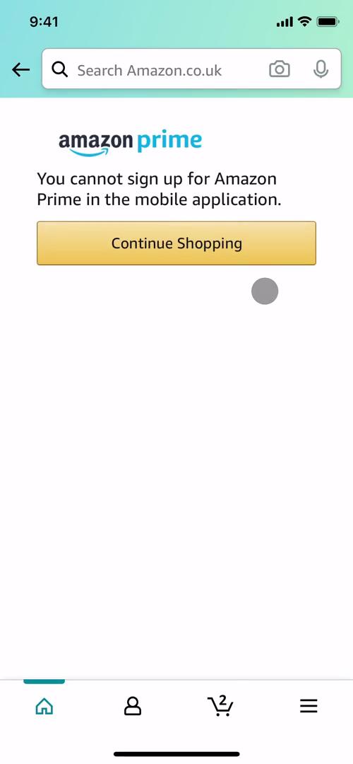 Amazon upgrade screenshot