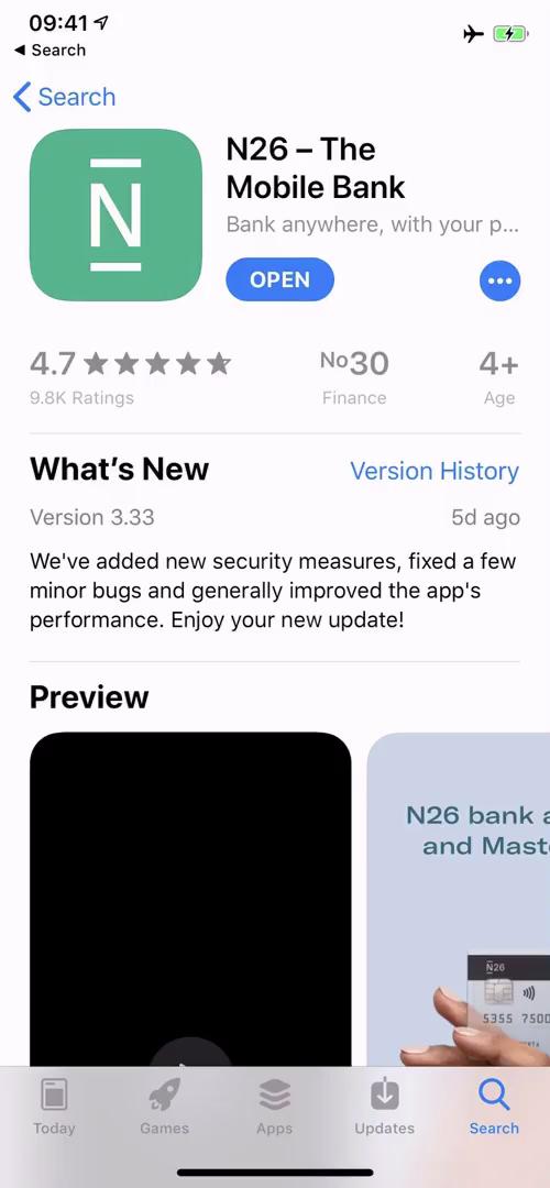 N26 app store listing screenshot