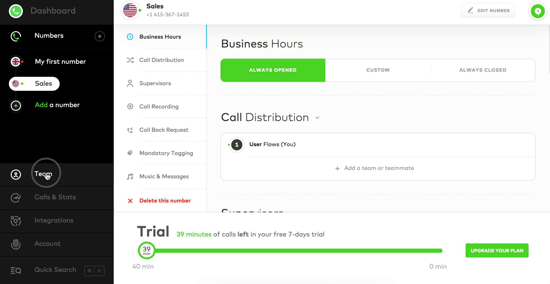 Aircall  screenshot