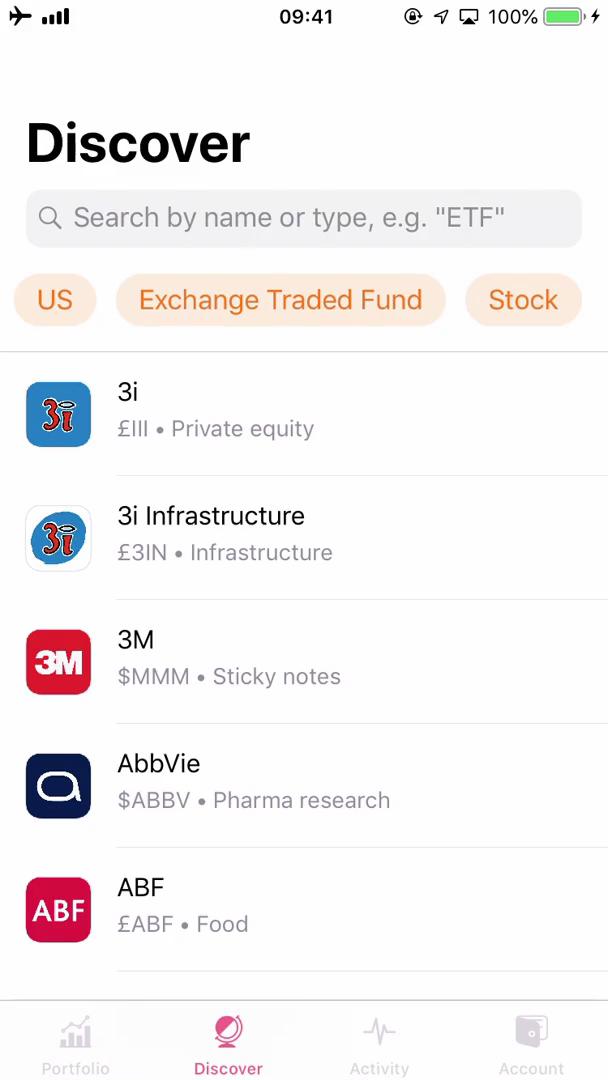 Freetrade discover screenshot