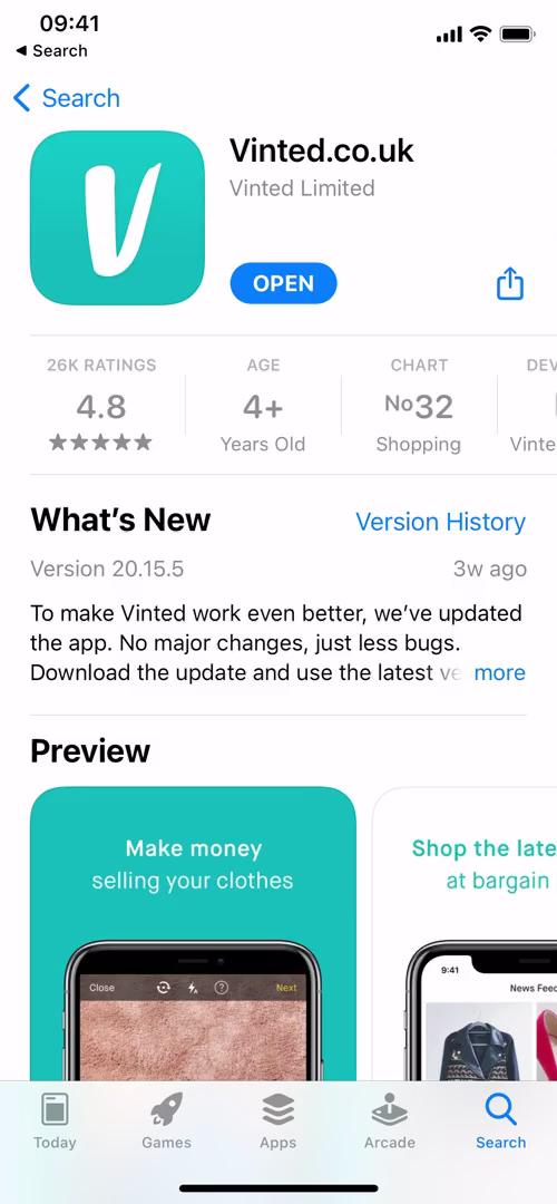 Vinted app store listing screenshot