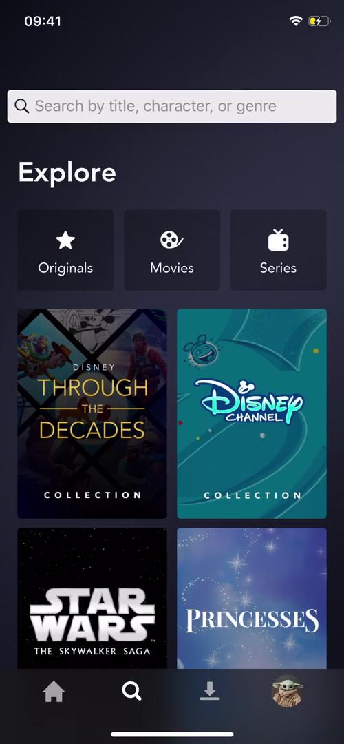 Disney+ explore screenshot