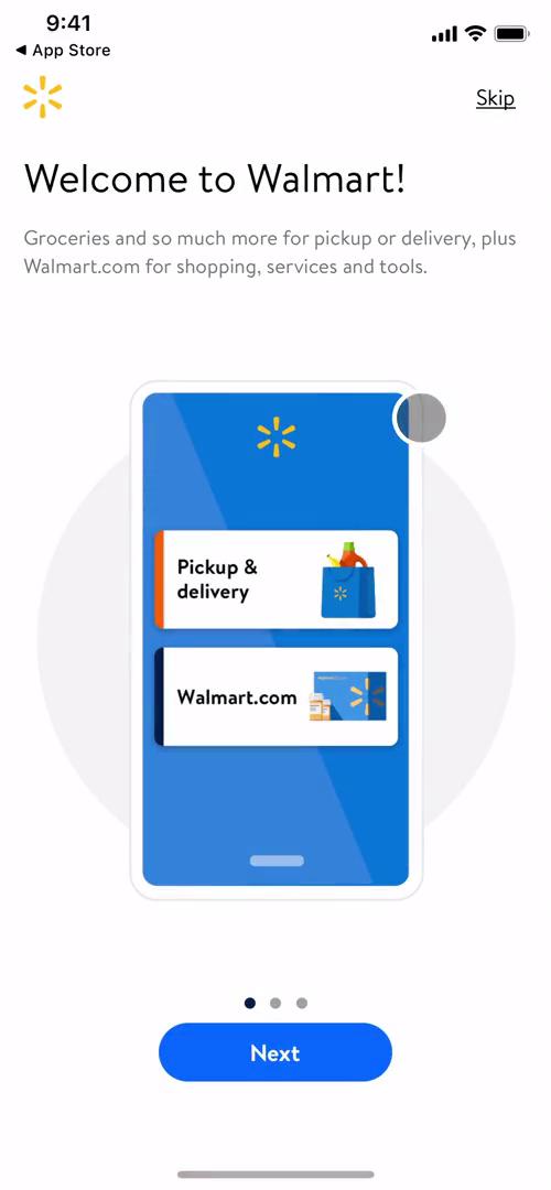 Walmart welcome slides screenshot