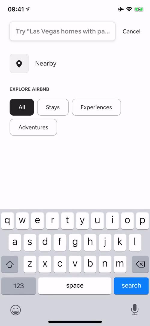Airbnb search screenshot