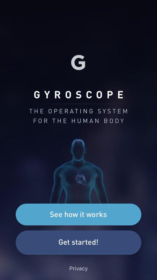 Gyroscope sign up screenshot