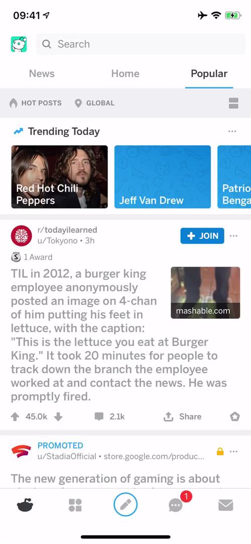 Reddit home feed screenshot