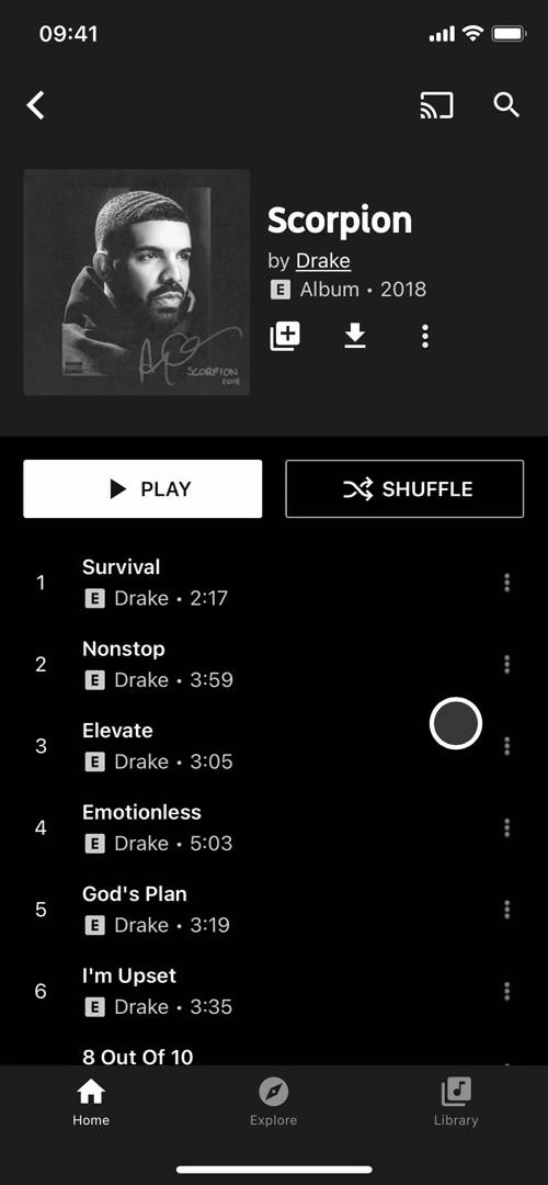 YouTube Music album screenshot