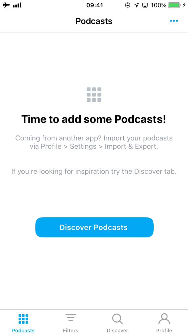 Pocket Casts home feed screenshot