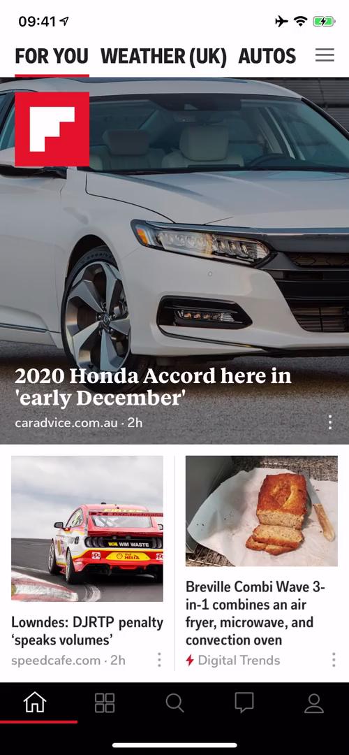 Flipboard home feed screenshot