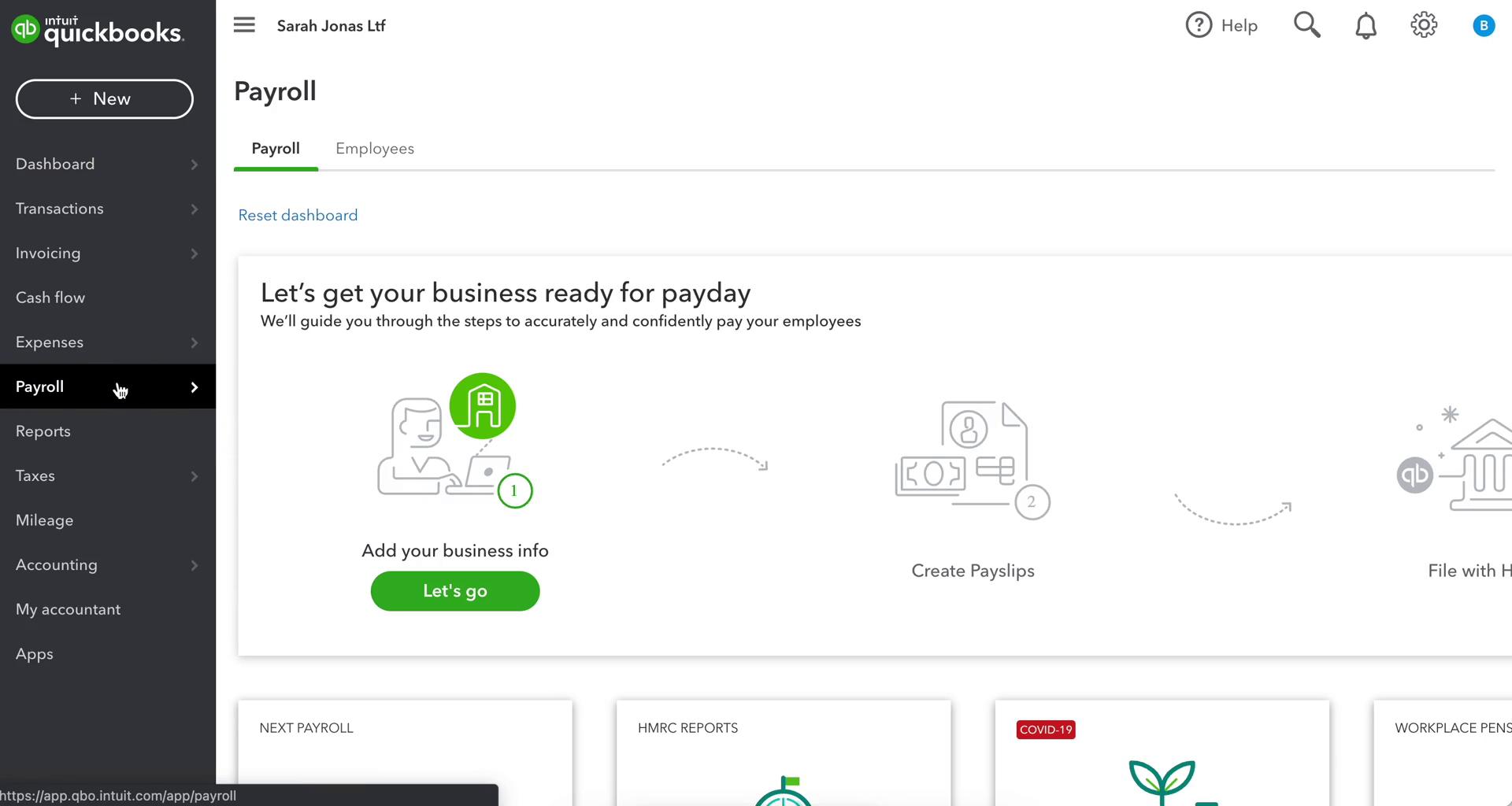 QuickBooks payroll screenshot