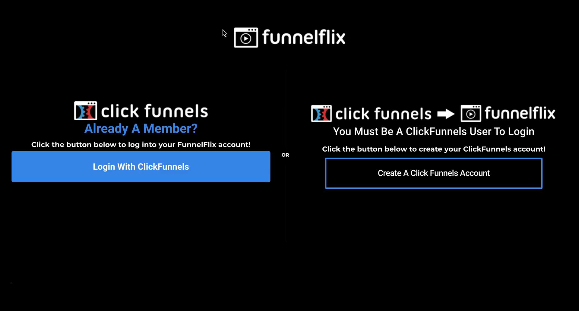 ClickFunnels login to funnelflix screenshot