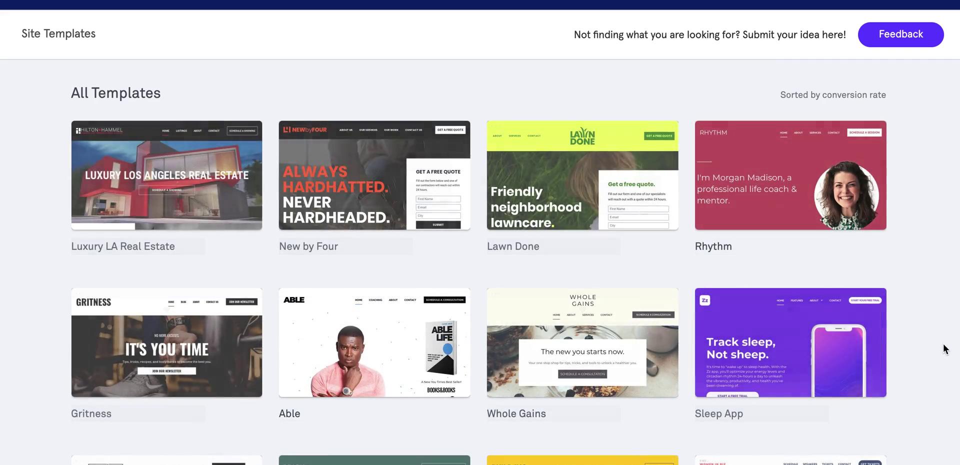 Leadpages select template screenshot