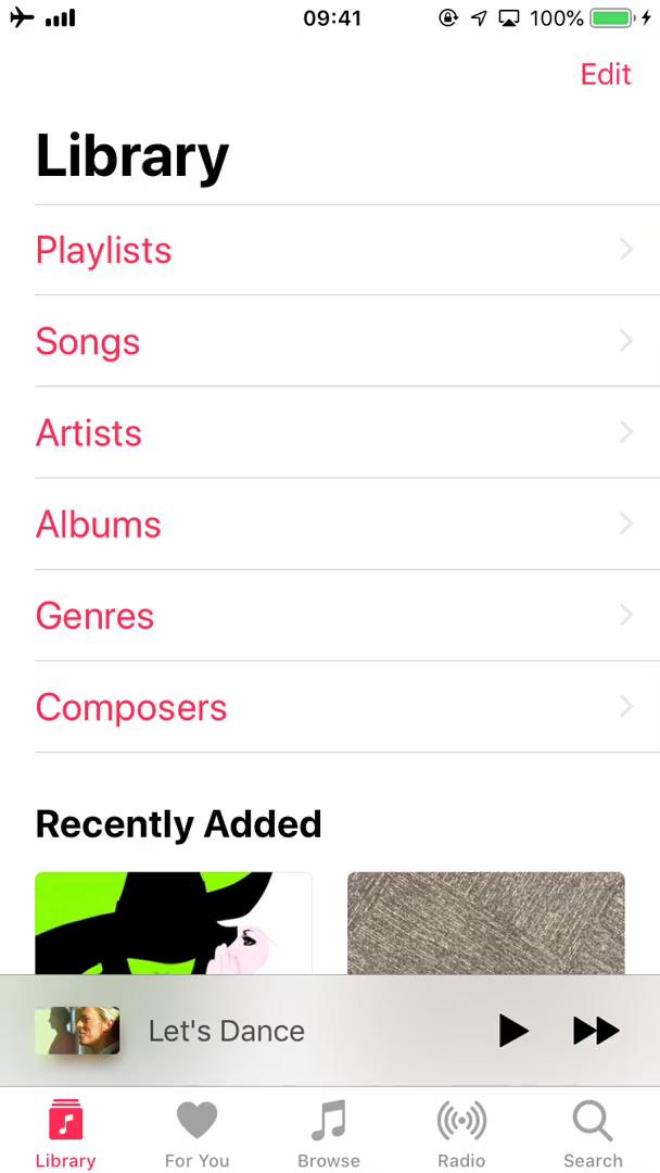 Apple Music library screenshot