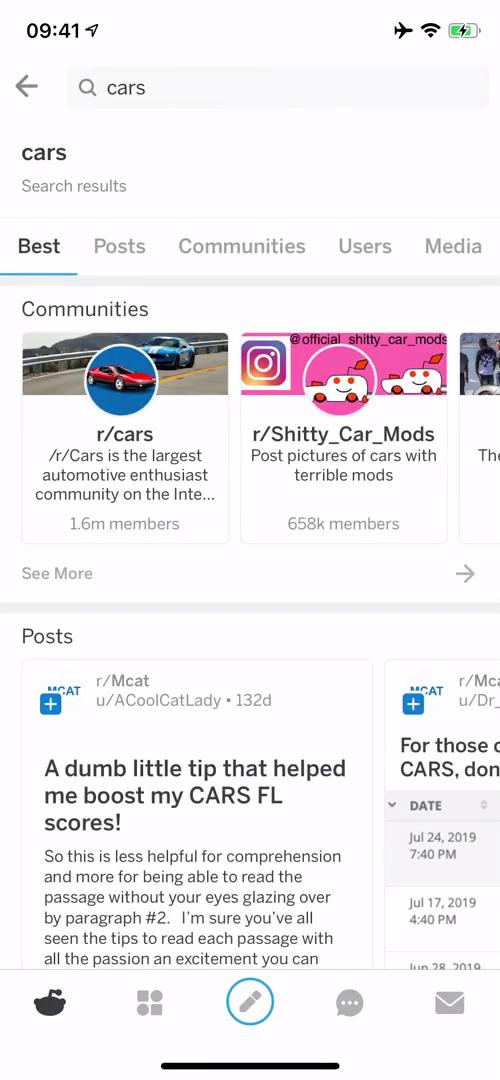 Reddit search results screenshot