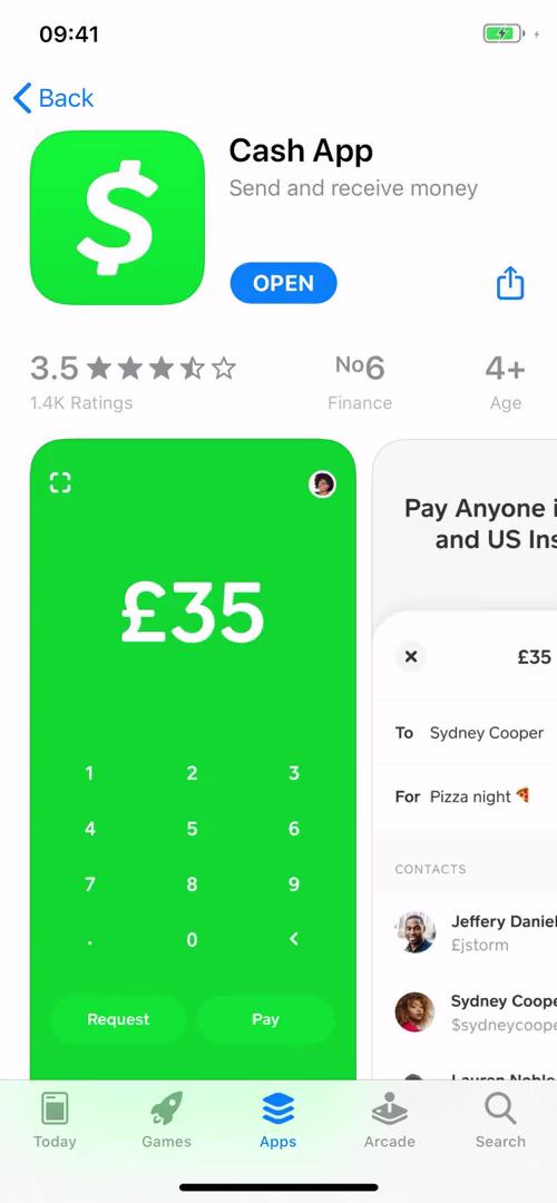 Cash App app store listing screenshot