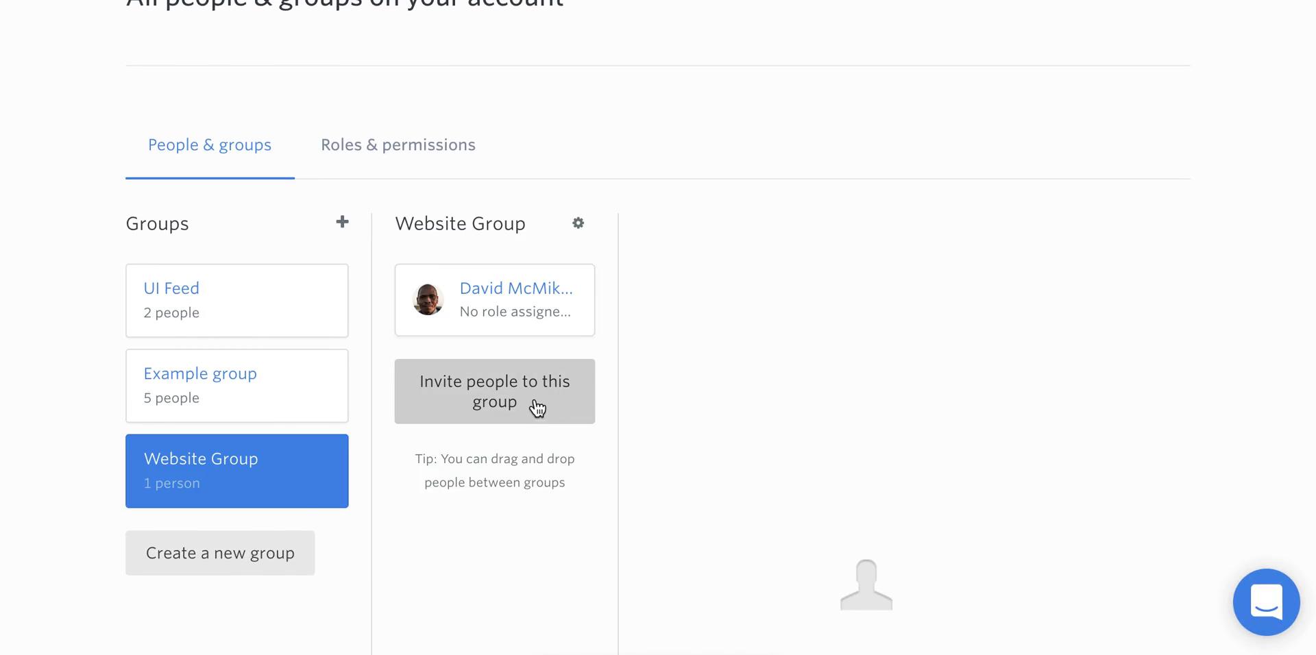 GatherContent people & groups screenshot