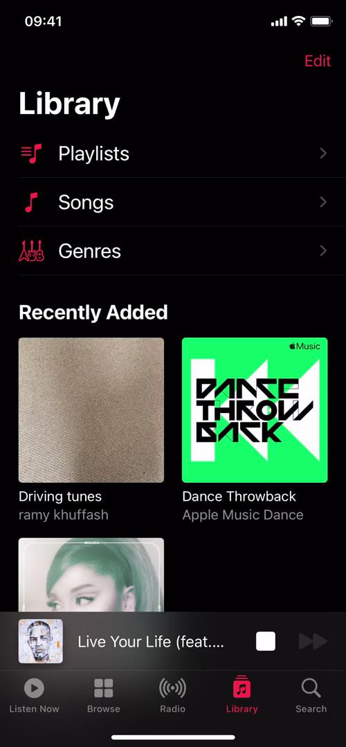 Apple Music library screenshot