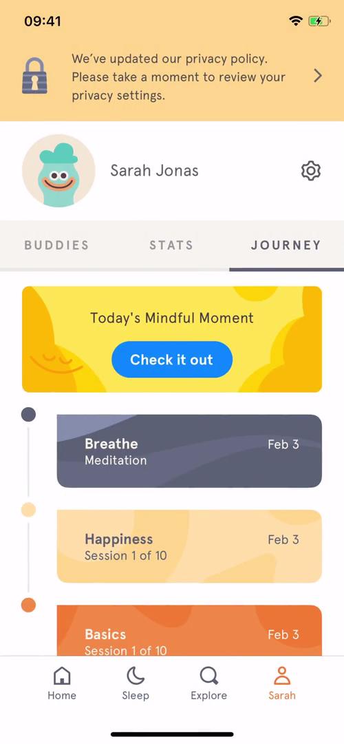 Headspace journey screenshot