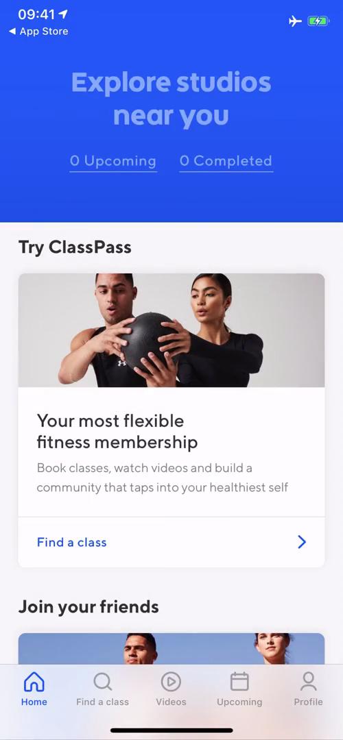 ClassPass dashboard screenshot