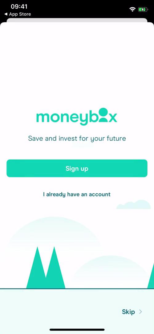 Moneybox start screen screenshot