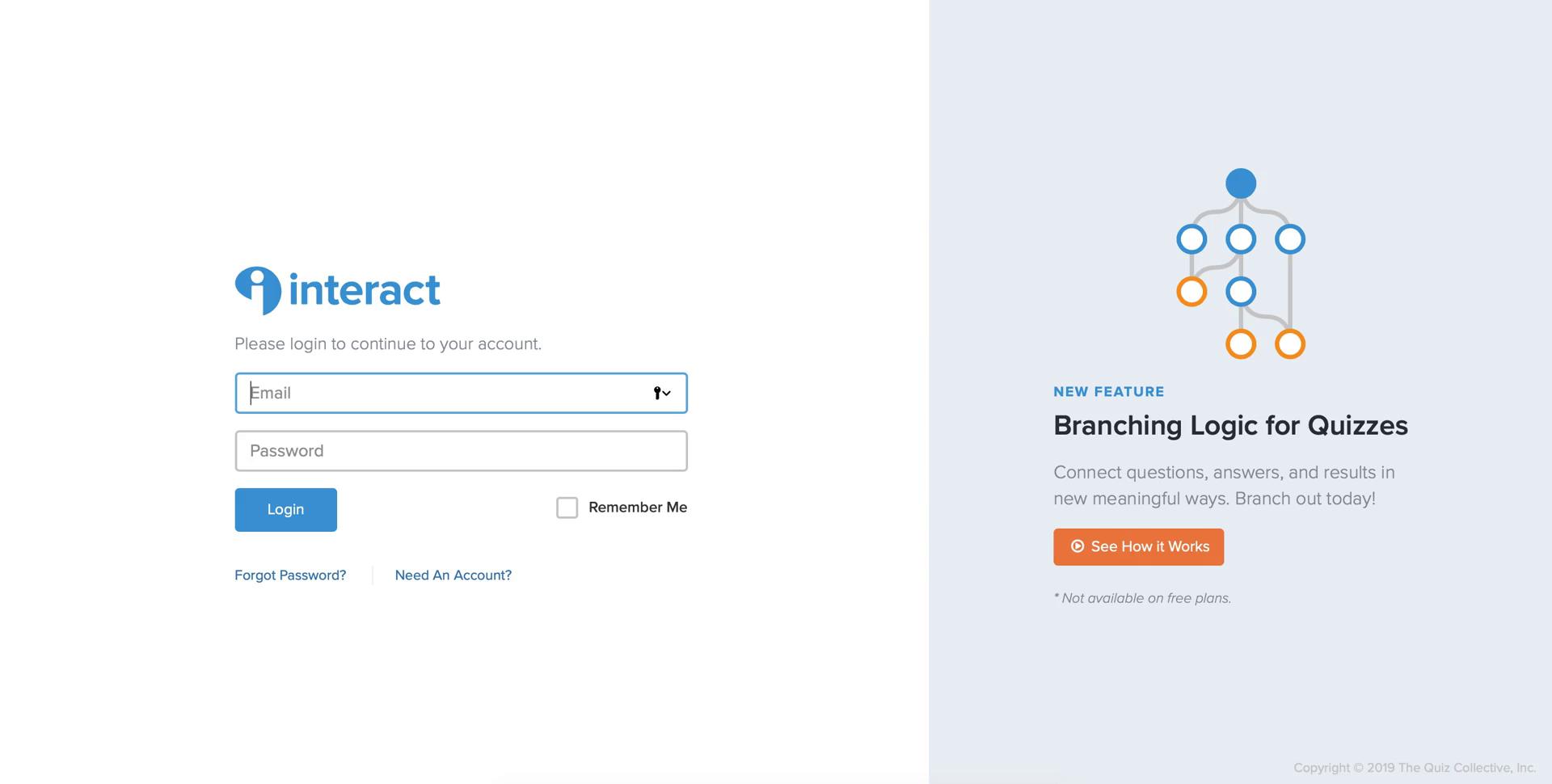 Interact sign up screenshot