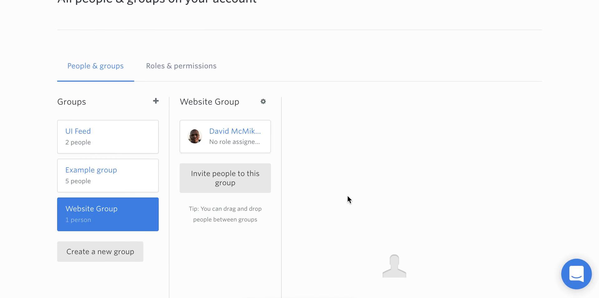 GatherContent people & groups screenshot