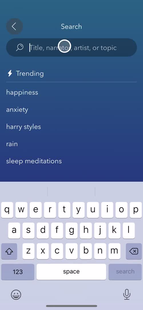 Calm search screenshot