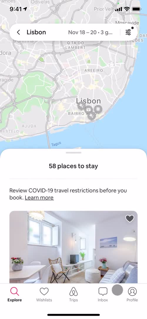 Airbnb filtered results screenshot