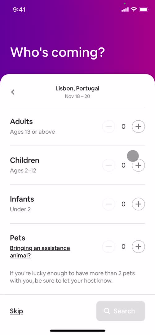 Airbnb add people screenshot