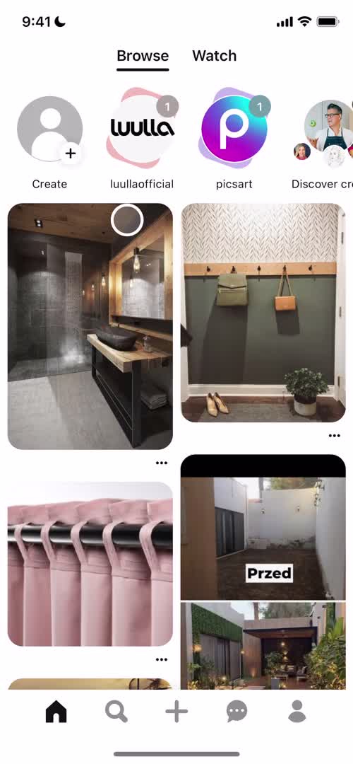 Pinterest home screenshot