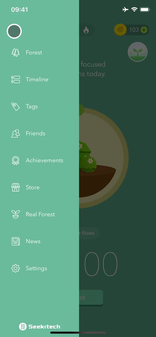 Forest navigation menu screenshot