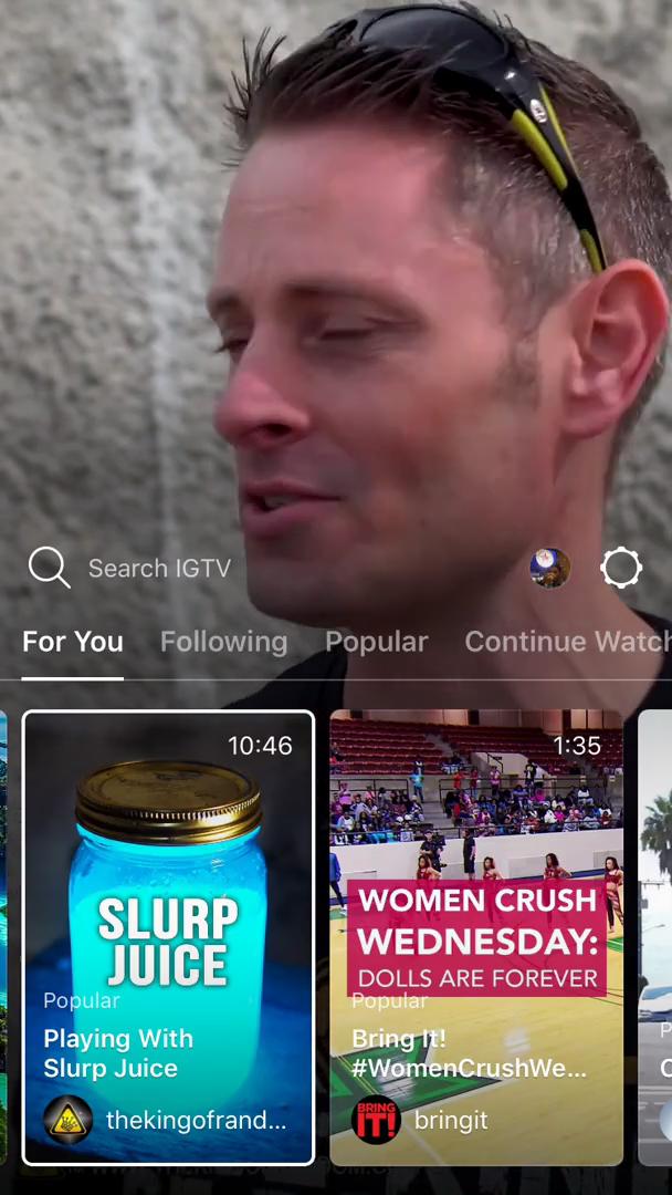 Screenshot of General browsing on IGTV