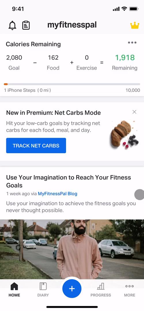 Tracking activity on MyFitnessPal video screenshot