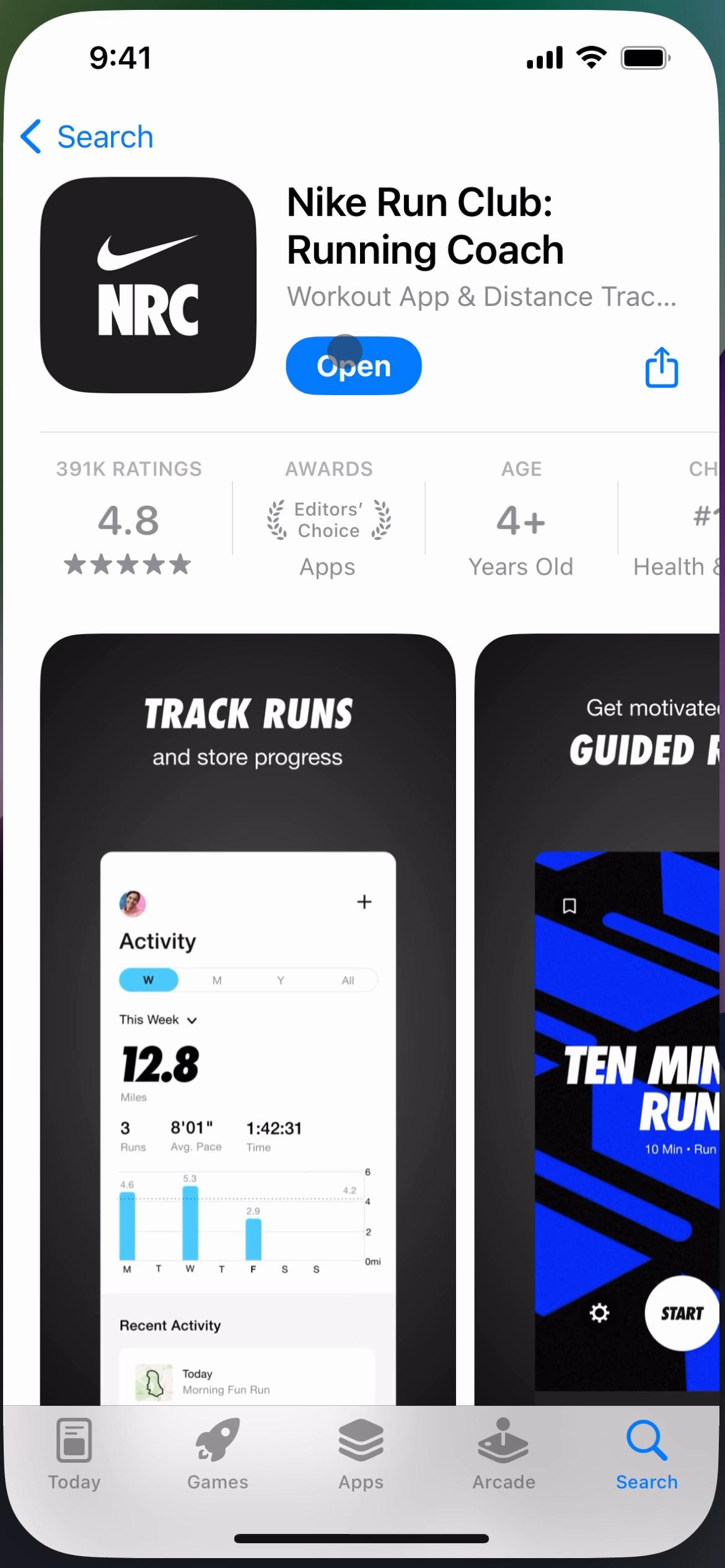 Onboarding on Nike Run Club video screenshot