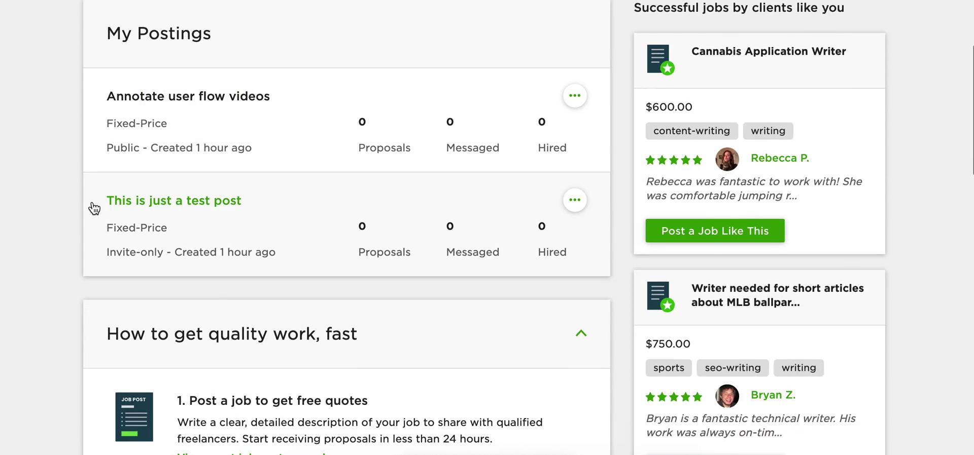 General browsing on Upwork video screenshot