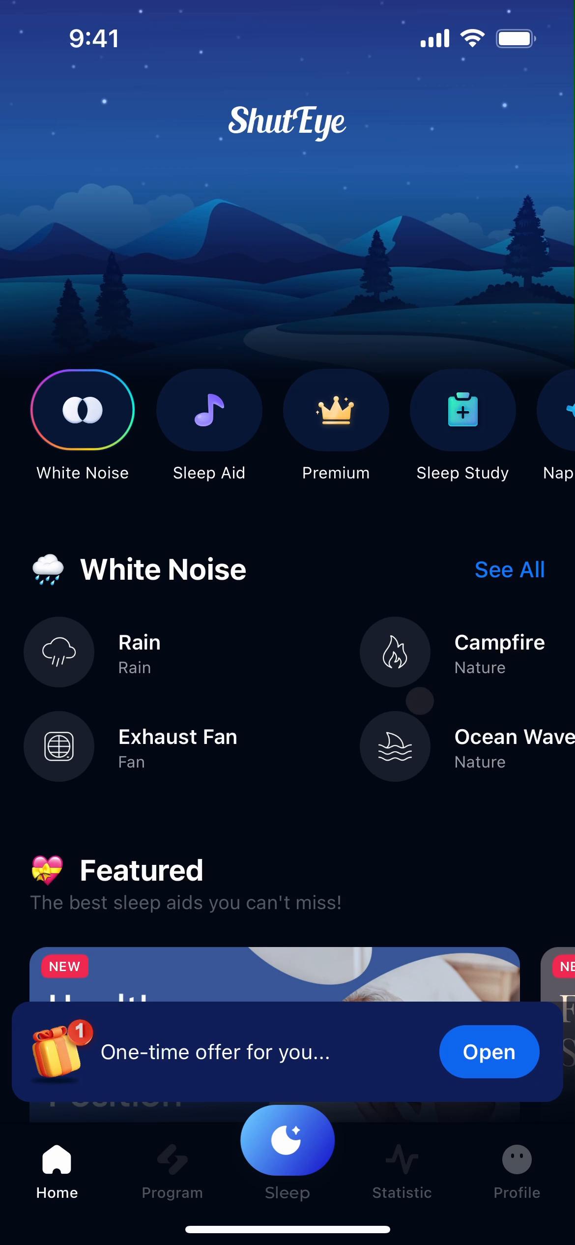 Screenshot of Settings on ShutEye