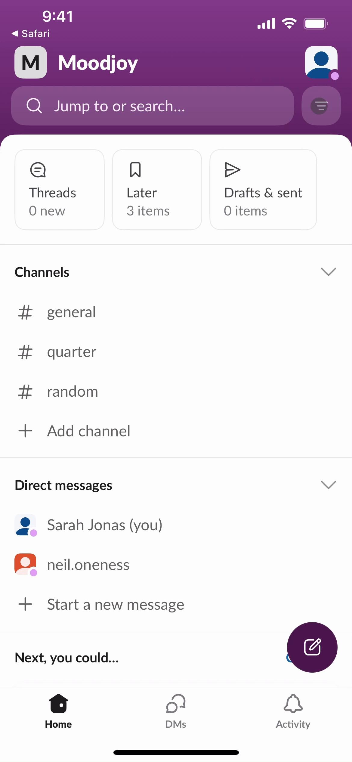 Filtering and sorting on Slack video screenshot