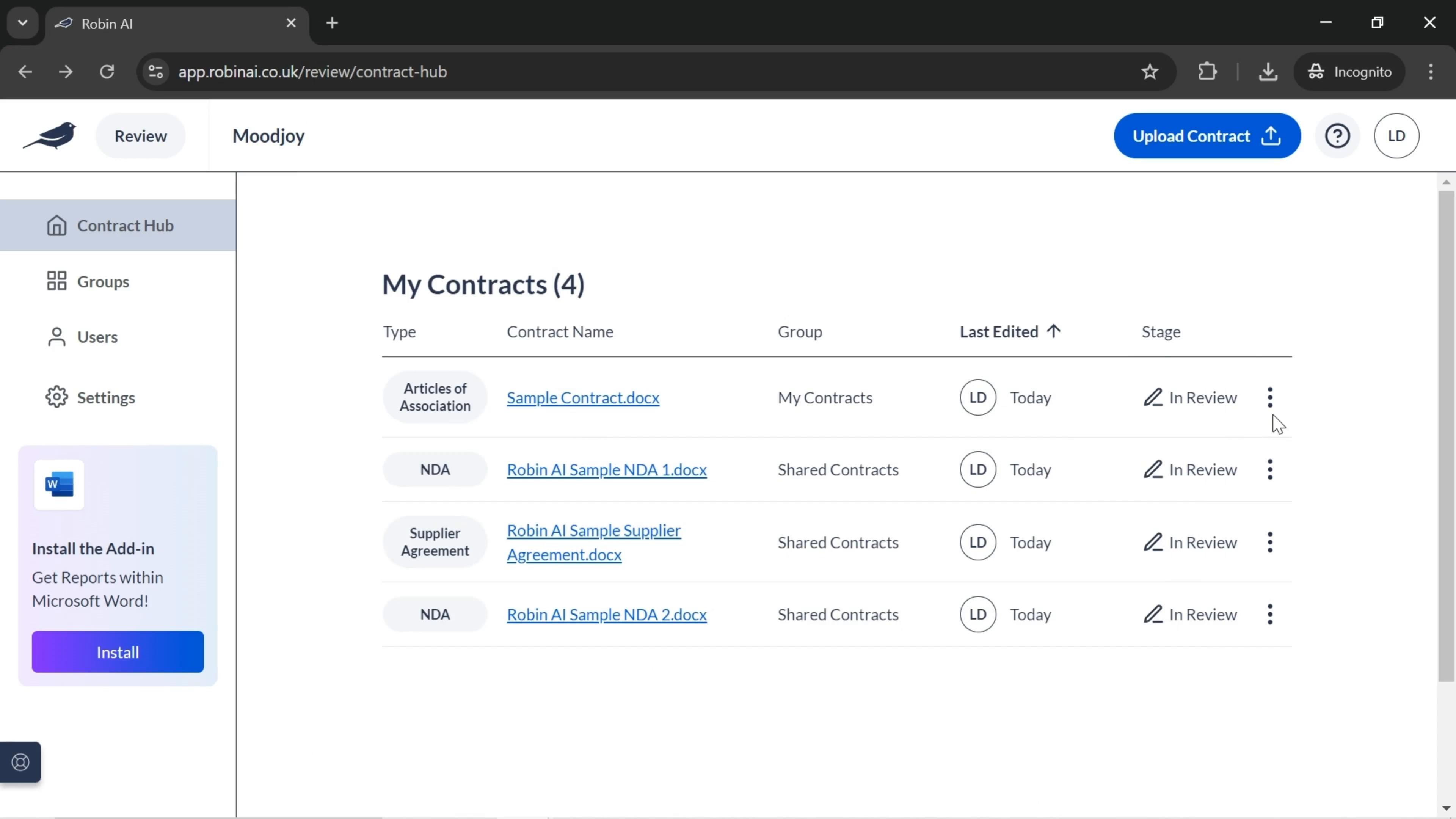 Configuring contracts on Robin AI video screenshot