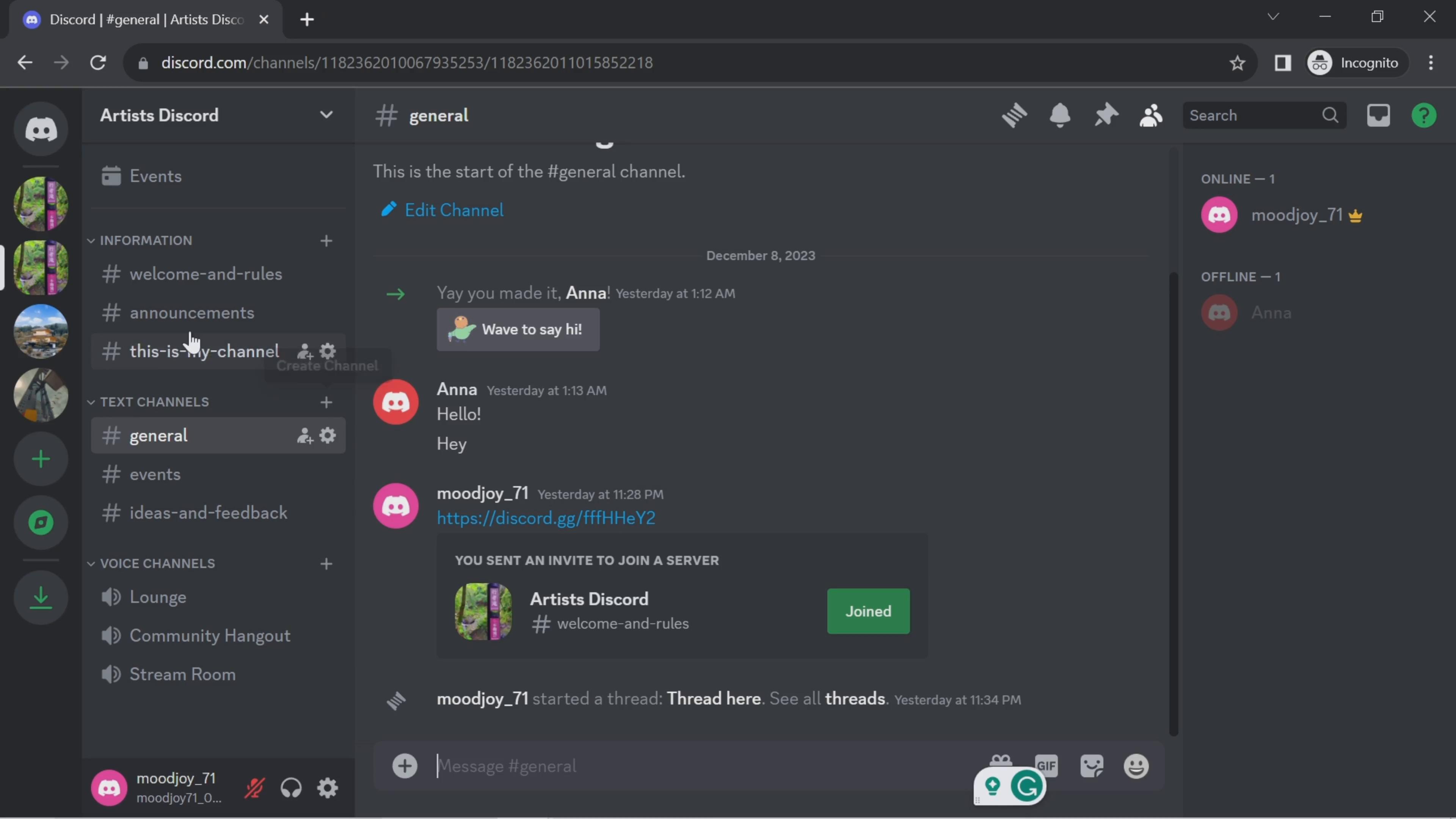 App directory on Discord video screenshot