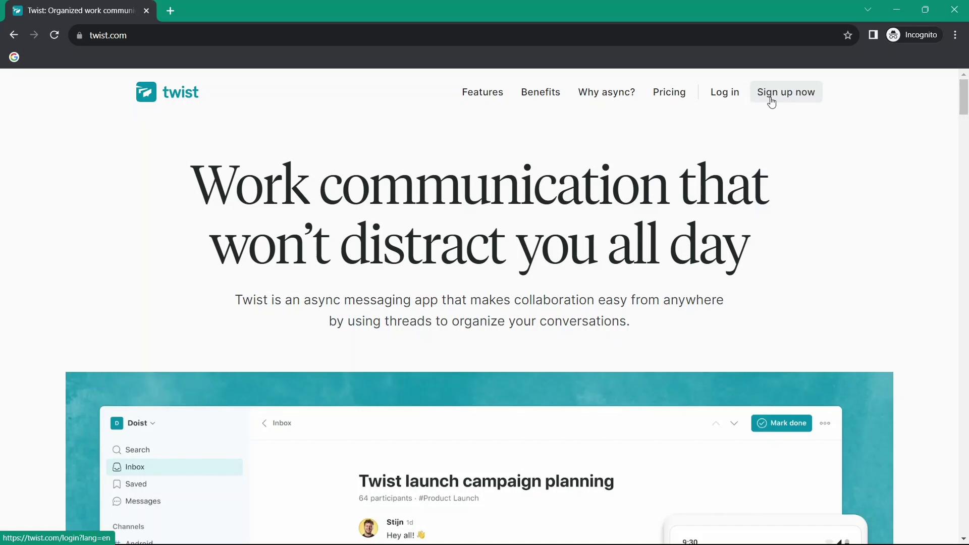 Onboarding on Twist video screenshot