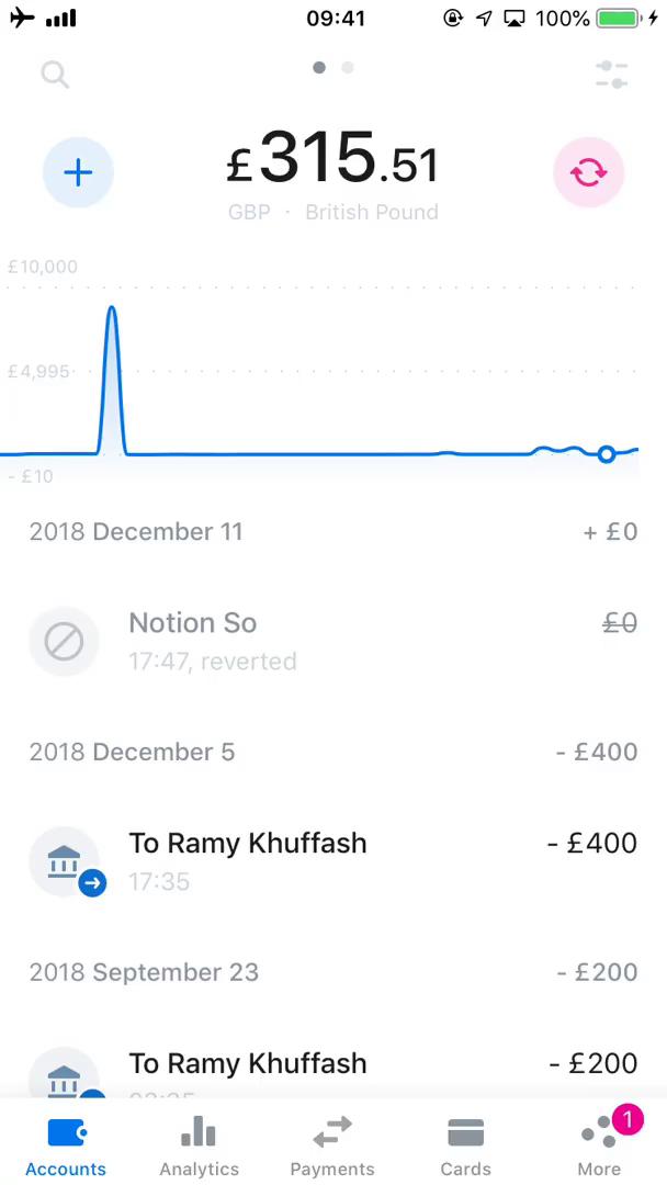 Activity feed on Revolut video screenshot