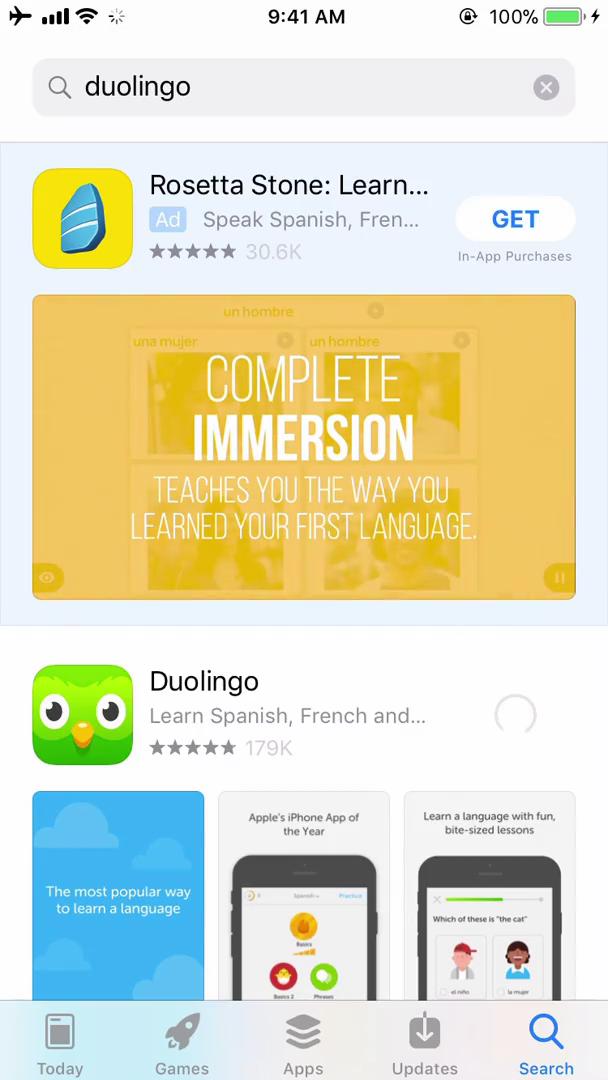 Onboarding on Duolingo video screenshot