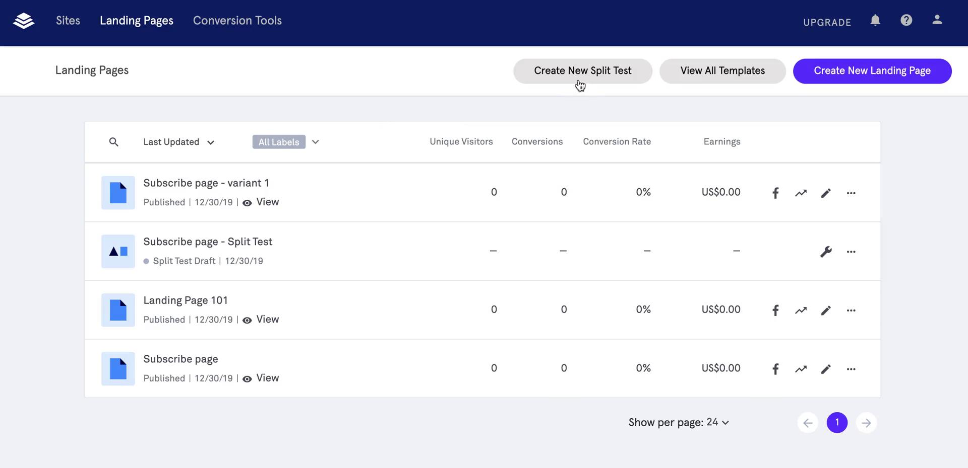 Split testing on Leadpages video screenshot