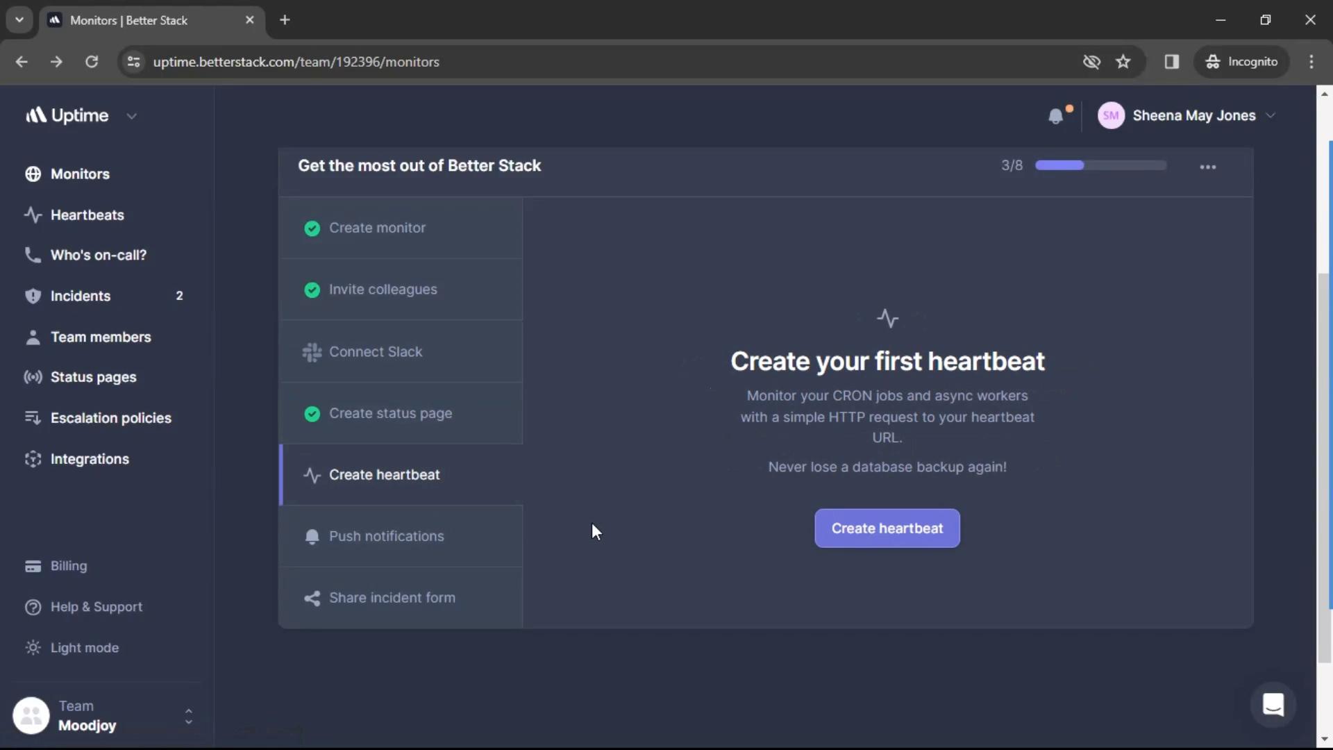 Creating heartbeat on Better Stack video screenshot