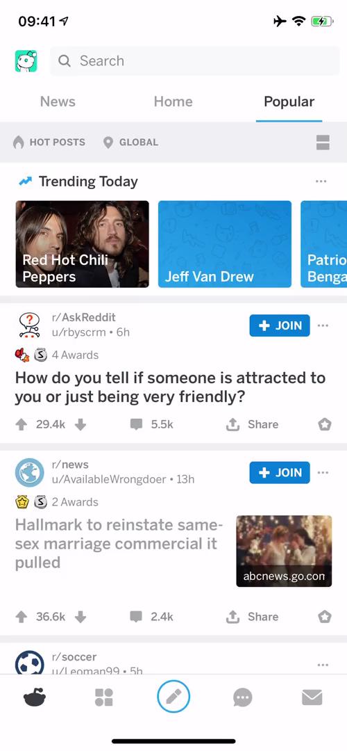 Screenshot of Searching on Reddit