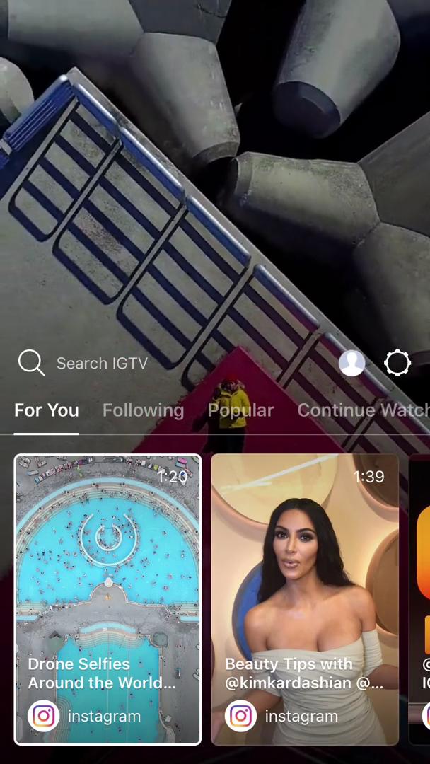 Sharing a video on IGTV video screenshot