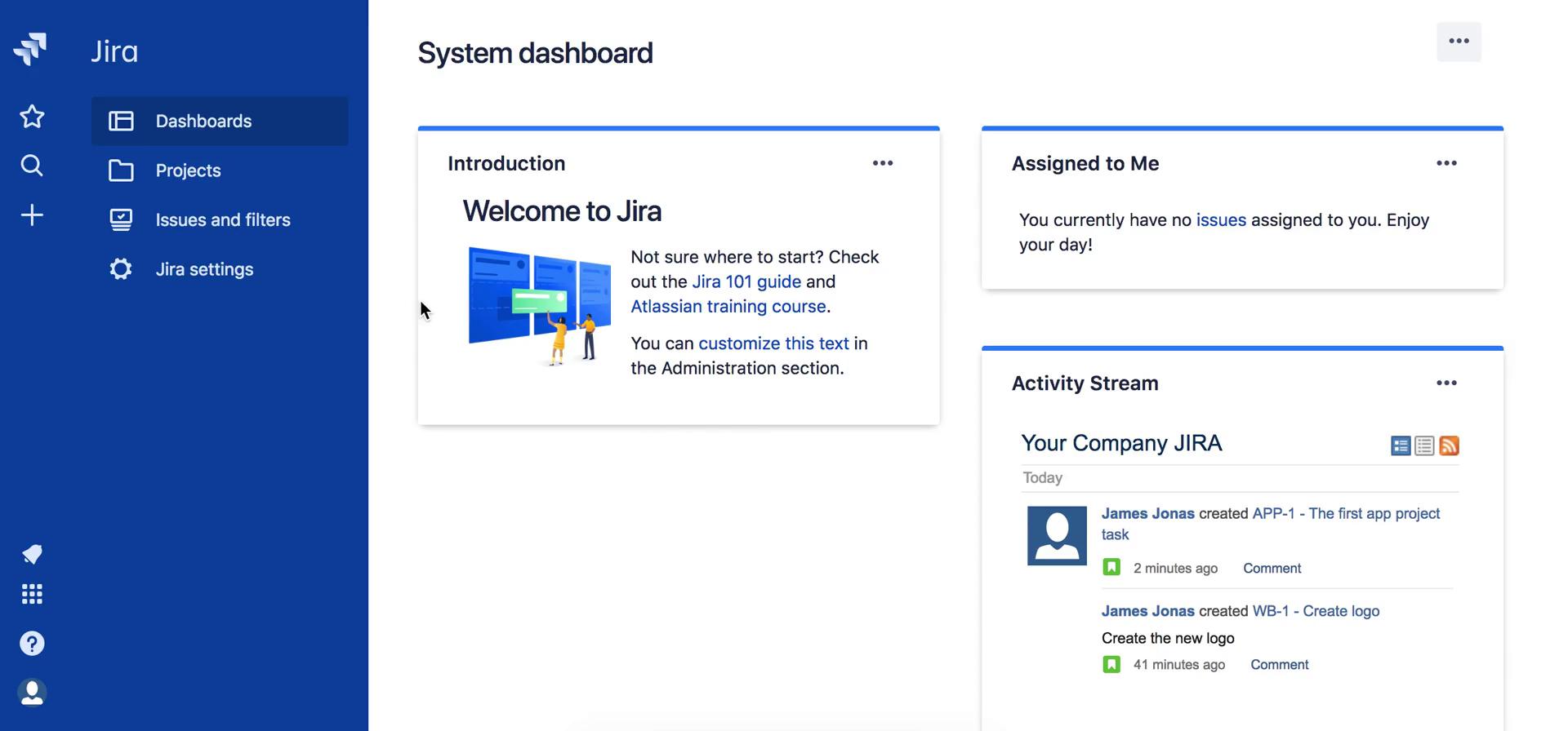 Creating a project on Jira video screenshot