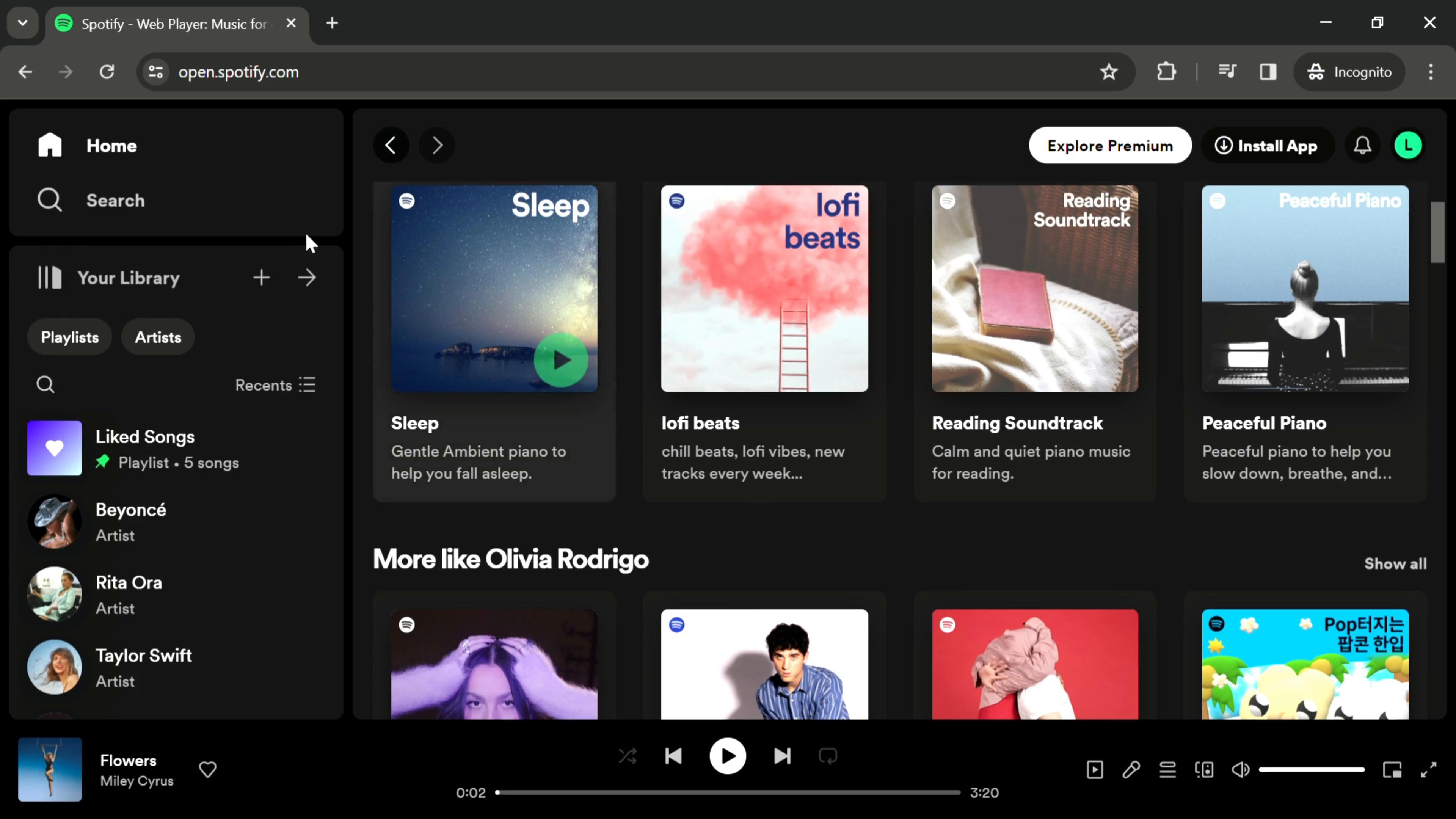 Pinning artist on Spotify video screenshot